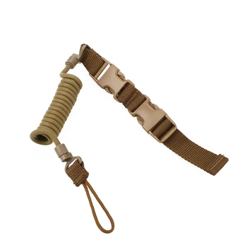 

Tactical Pistol Lanyard Spring Stretchy Adjustable Safety String Anti-Lost