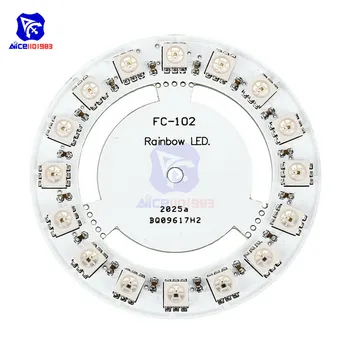 

diymore FC-102 16 Bits 5050 RGB LEDs Built-in Full-Color Driver WS2811 LED Ring Lamp Light with Integrated Drivers for Arduino