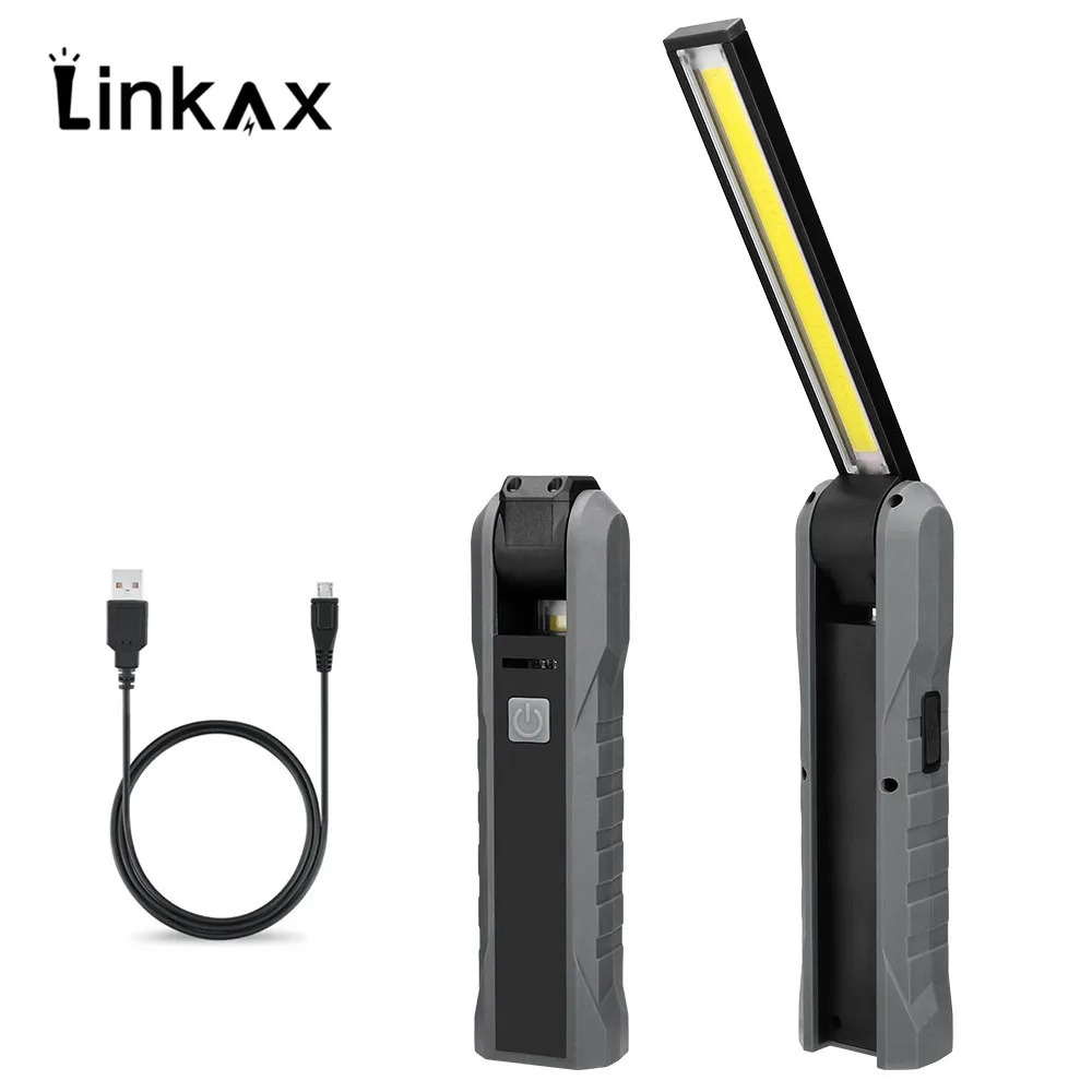 

2019 Newest Portable COB Flashlight Torch USB Rechargeable LED Work Light Magnetic COB Lanterna Hanging Hook Lamp For Outdoor