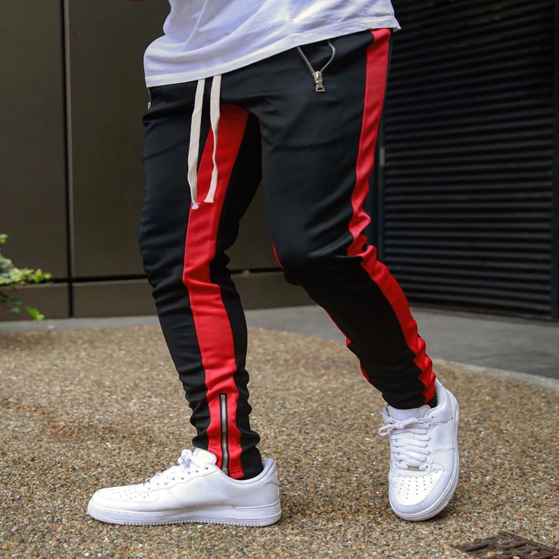 2019 Jogging Pants Men Running Pants With Zipper Sports Fitness Tights Gym Jogger Bodybuilding Sweatpants Sport Male Trousers