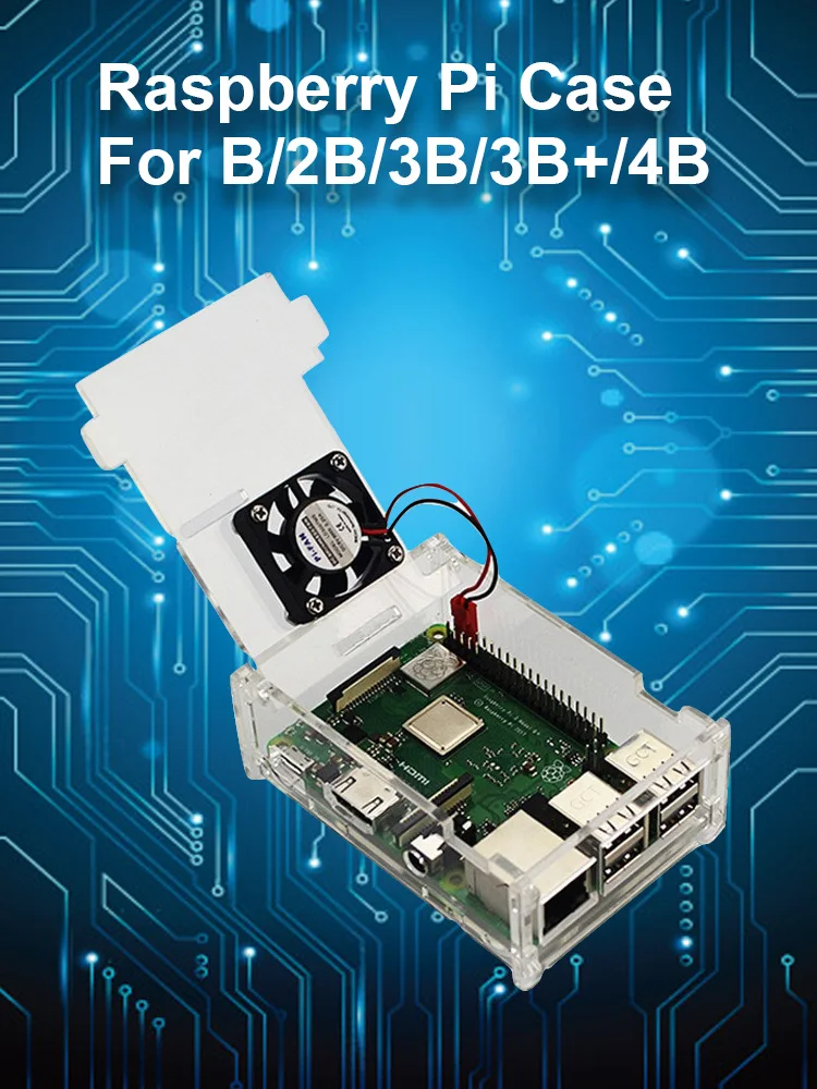 Raspberry Pi 4 Модель B ABS корпус прозрачный корпус абс коробка оболочка для Raspberry Pi 4B 3B+ Plus 3B 2B B с вентилятором
