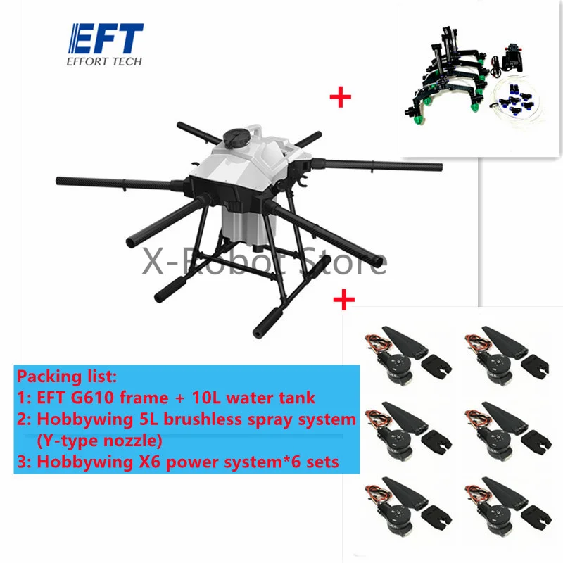 Новый шестиосевой сельскохозяйственный распылитель EFT G610 10 л кг drone1460 мм колесная