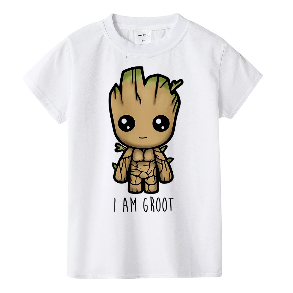 Детская футболка с рисунком из мультфильма «Холодное дерево»; летняя Забавная детская футболка с надписью «I AM GROOT»; крутые топы для мальчиков и девочек - Цвет: 9637