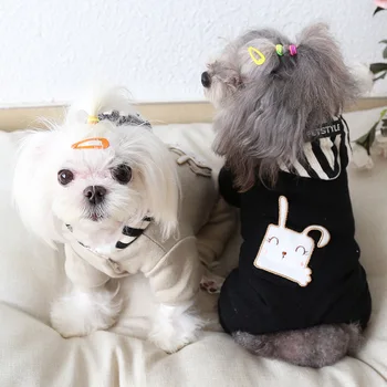 

Dog Clothes Rabbit Striped Cotton Cat Dog Jumpsuit Jacket Coat PET Clothing For Dogs Cotton Winter Products Puppy Chihuahua