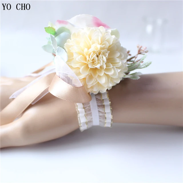 Morbidezza Style Wrist Corsage Bracelet Bridesmaid Sisters Hand Flowers  MINI Rose Wedding Bouquet Party Bridal Groom Prom Decor - AliExpress