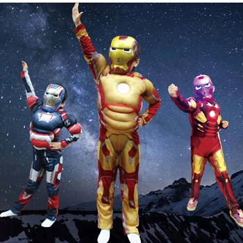 

Movie Superhero Iron Man Costume for kids mask War Infinity Kids Boys Girls Halloween Superman Party Muscle Ironman Cosplay