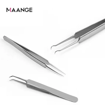 

MAANGE 1/3 Pcs Professional Tweezers Nail Art/Face Care/Eyelash Extension Blackhead Acne Blemish Pimple Remove Facial Care Tools