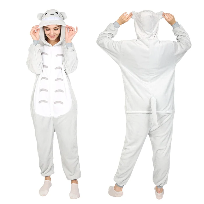 KIGUCOS, все в одном, пижамы с животными для зимы, женские пижамы, Мультяшные комбинезоны, детские костюмы с динозаврами, одежда для сна, пижамы с единорогом - Цвет: Totoro