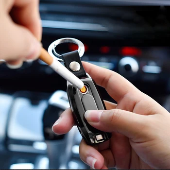 

Creative USB Charge Lighter Keychain Cigarette Ignition Electronic Charging Lighting Accessories Keyring Smoker Gifts