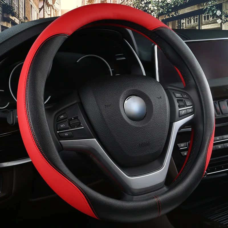 

Car Steering Wheel Cover Comfortable Wear-Resistant Anti-slip Grip Cover Quality Fashion Contrast Color Optimization Material