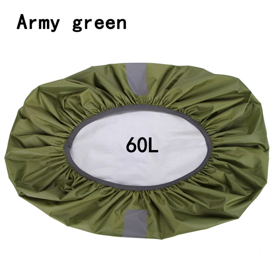 Открытый Инструмент Рюкзак с защитой от дождя рюкзак водонепроницаемая Спортивная сумка дождевик со светоотражающей полосой для кемпинга туризма путешествия 35-80L - Цвет: Army Green 50-60L