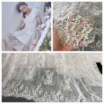 

3M/lot Woman clothing sewing dot lace Wedding dress French gold lace fabrics NEW HOT girls dress diy lace exclusive french lace