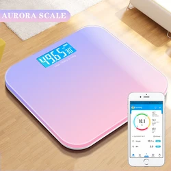 Bluetooth Bathroom Electronic Scale Floor Body Fat Scale 18 Physical Data Gradient Aurora Electronic Scales LED Dispaly Sync App Bluetooth Bathroom Electronic Scale Floor Body Fat Scale 18 Physical Data Gradient Aurora Electronic Scales LED Dispaly Sync App