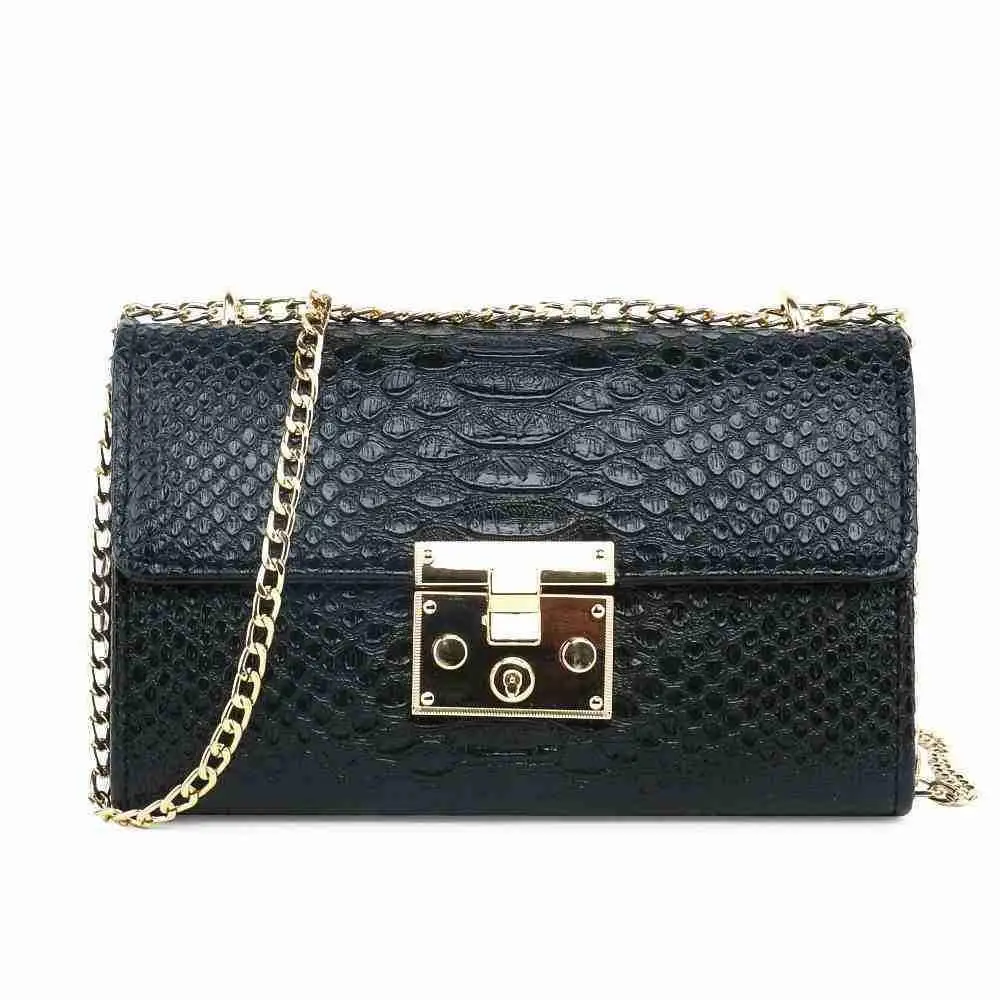 Messenger Bags Women Chains Shoulder Bag Snake Skin Luxury Handbags Women Bags Designer Female Totes Small Girls Bolsas