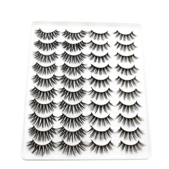

20 pairs False eyelashes multi-layer three-dimensional female artificial eyelashes handmade soft cross curl