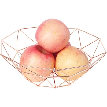 

Fruit Plate Round Fruit Basket Metal Wire Vegetable Bowl Creative Fashion Candy Plate Suitable for Living Room Kitchen