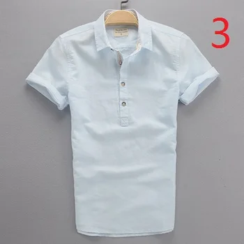 

Summer new men's casual linen shirt men's white hooded shirt men's thin short-sleeved cotton linen shirt 3944