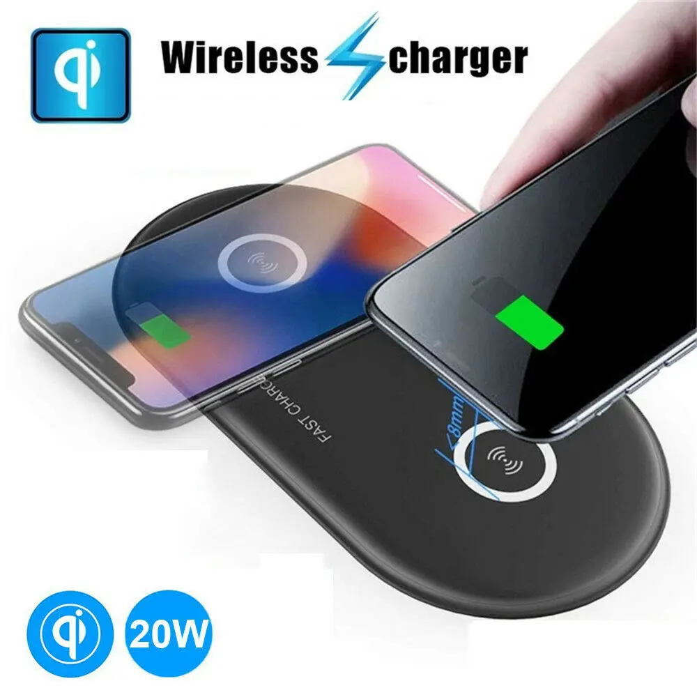 10 Вт двойная Зарядка Qi Беспроводное зарядное устройство для samsung Galaxy S9 S9 Plus USB зарядное устройство для iPhone Xs Max 11 Pro Max