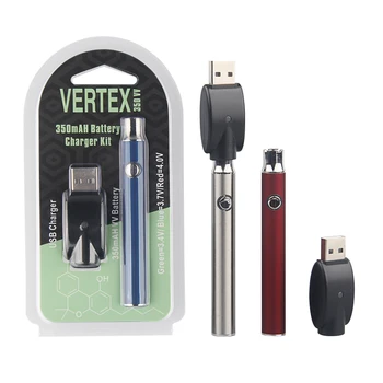 

Vertex VV CBD Preheat Battery 350mAh Preheating Charger Kit E Cigarettes Vape Pen 510 thread for Wax Oil Cartridge Vapor