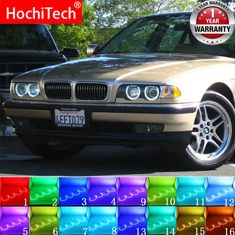 Аксессуары для фар BMW 7 серии E38 1994 2001 мм x 4 разноцветные светодиодные RGB глаза