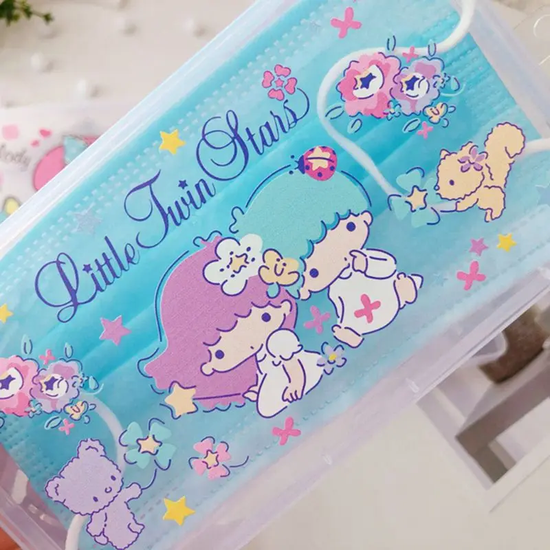 Cute Cartoon Animal Print Disposable Mask Storage Box Holder Dustproof Moisture-Proof Container Portable Jewelry Organizer