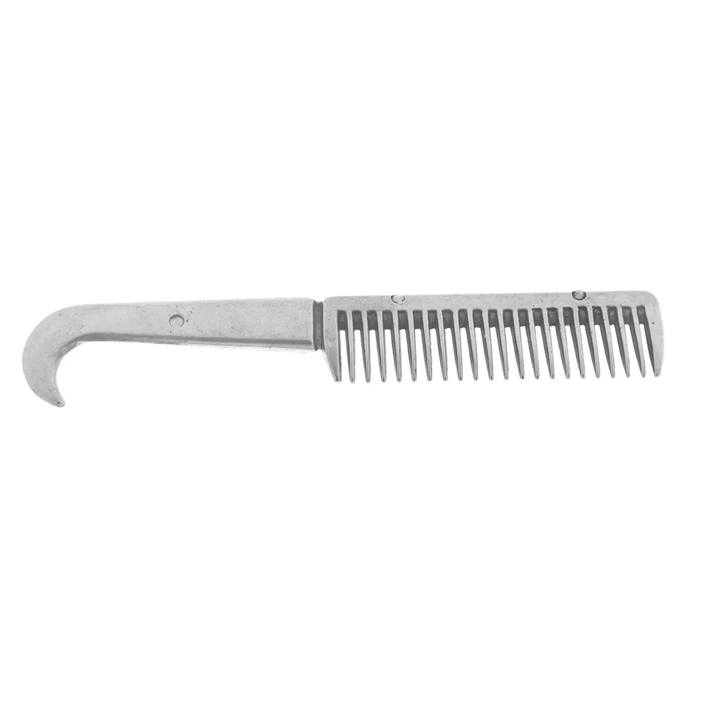 

Equestrian Polished Horse Pony Grooming Comb Currycomb Accessory Stainless Steel Grooming Tool Pony Curry Comb