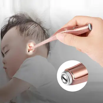 

Child Ear Cleaner Spoon USB charging rechargeable Led earwax tweezers luminous ear pick visual Ear Picker Set