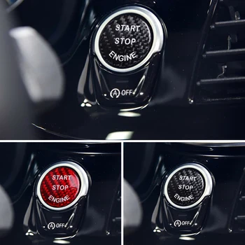 

For BMW X5 E70 X6 E71 2009-2013 / 3 Series E90 E91 E92 2006-2012 Car Start Stop Engine Push Switch Button Trim Carbon Fiber