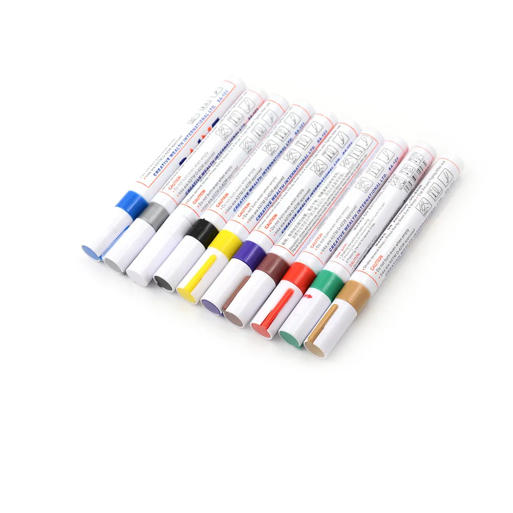 Universal Waterproof Permanent Motor Car Tyre Tread Paint Marker Pen Tool 10 colors paint marker pen fade proof car tyre tire tread cd metal permanent paint marker graffti oily macador caneta stationery