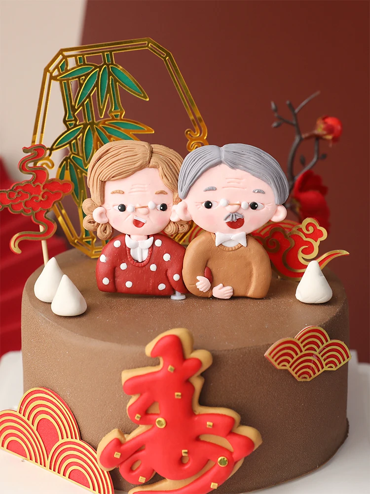 Cake Topper per nonno nonna longevità famiglia decorazioni per torte di  compleanno regali d'amore - AliExpress