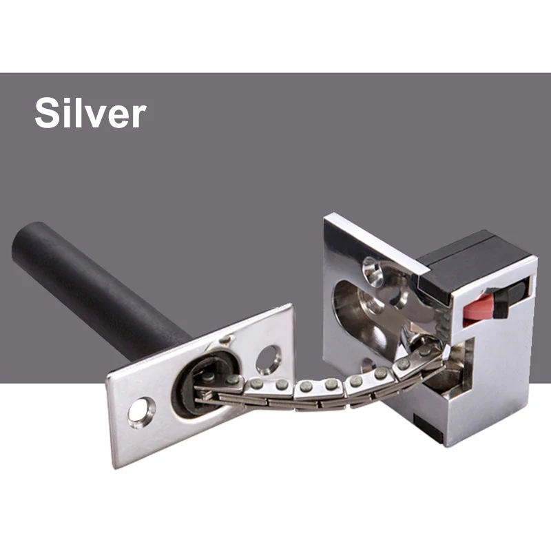 1 Pcs Stainless Steel Casting Door Security Chain Guard Heavy Duty Gate Latch Safety Door Lock DIN889 - Цвет: Серебристый