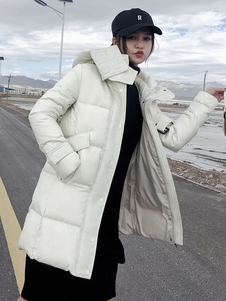 

Boollili 2020 Women's Down Jacket Hooded Winter White Duck Down Coat Korean Fashion Puffer Jacket Doudoune Femme Hiver