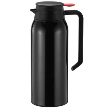 

Stainless Steel Vacuum Flask Thermal Jug Portable Hot Water Pitcher 1.5L Double Wall Insulated Bottle Tea Coffee Pot-Black
