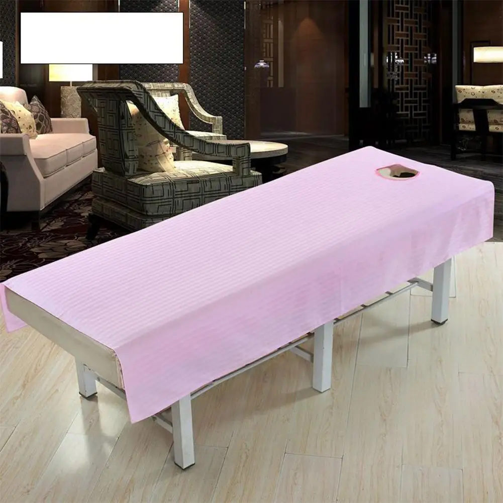 IdealHouse Модная хлопковая Красота салон для spa массажа тела Скатерти покрывало лист с уход за кожей лица отверстие Однотонная одежда - Цвет: Pink