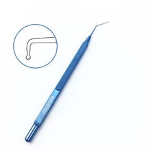 Офтальмологические крючки для офтальмологической Хирургии Инструменты для внутричерепного манипулятора инструменты для глаз под углом к правому кончику титановый сплав