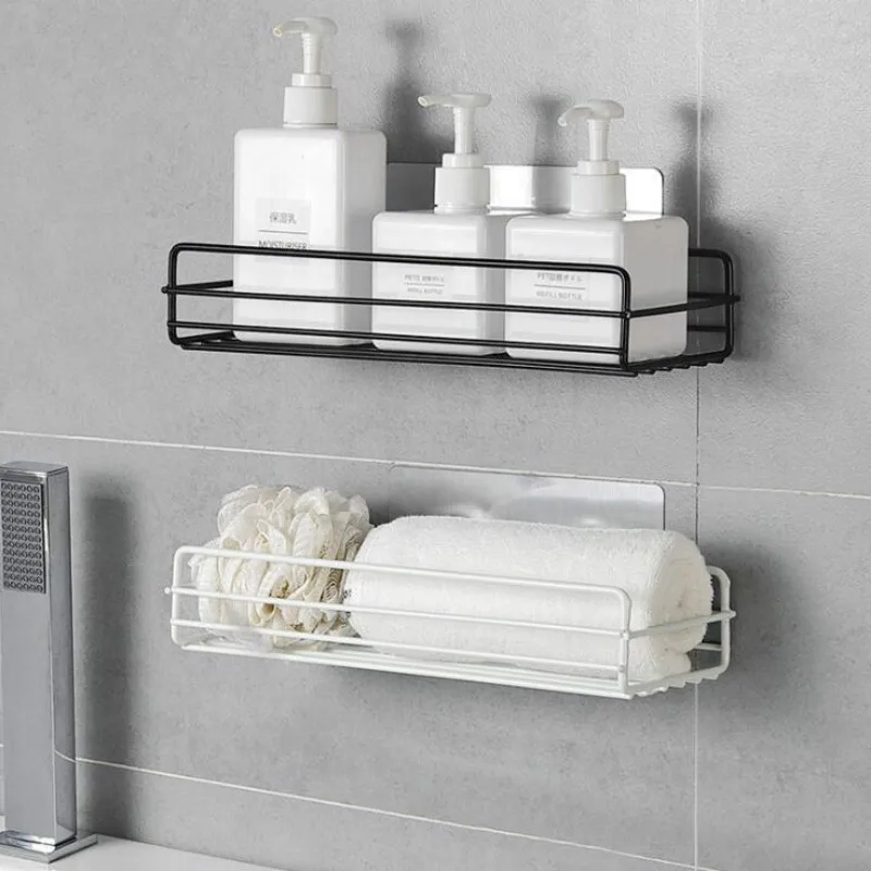 

Bathroom Accessories Punch Free Bathroom Shelf Kitchen Organizer Storage Rack Shower Wall Shelf Kitchen Basket Storage Wy112203