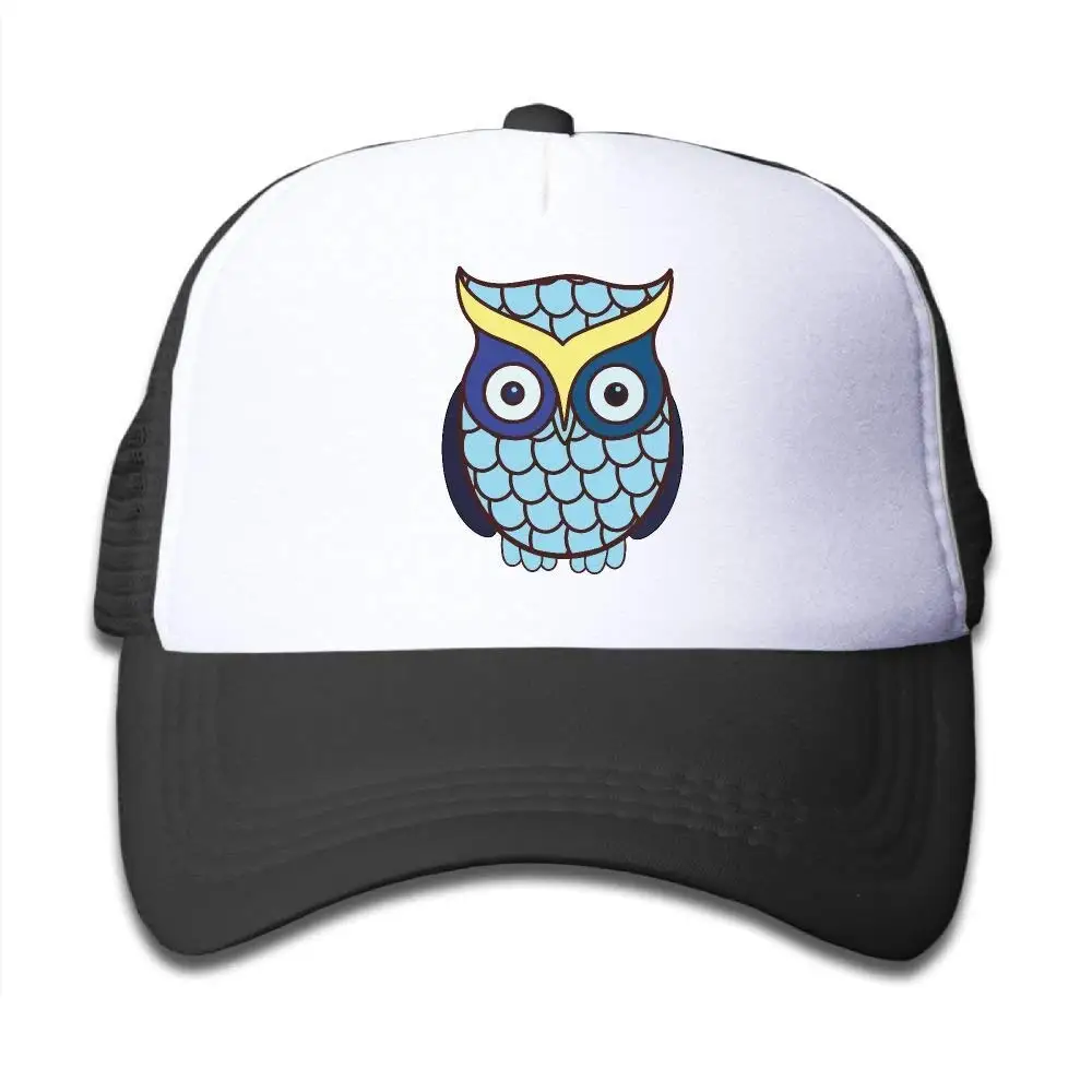 TSDFCMesh бейсбольная Кепка Snapback головные уборы смешная синяя Сова мальчики-девочки, черный, один размер