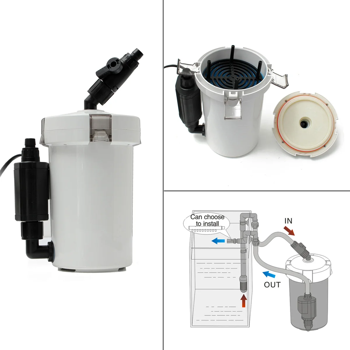 HW-602B Table Top Aquarium Fish Tank Outer Filtration System External Ultra-quiet Canister Filter Fish Tank 220-240V 6W 400l/h