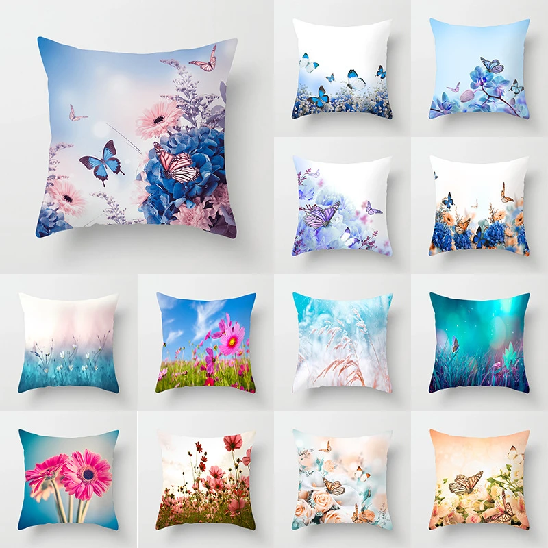 living room pillows  rose butterfly cushion cover US SELLER 