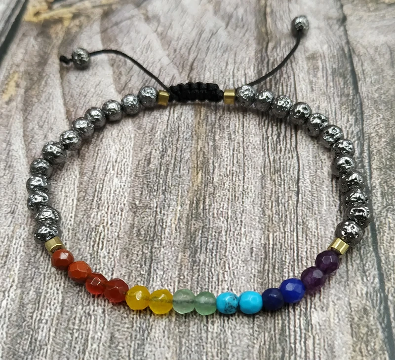 Y4069 Stone Small Beads Bracelet Silver Beads - Окраска металла: Black