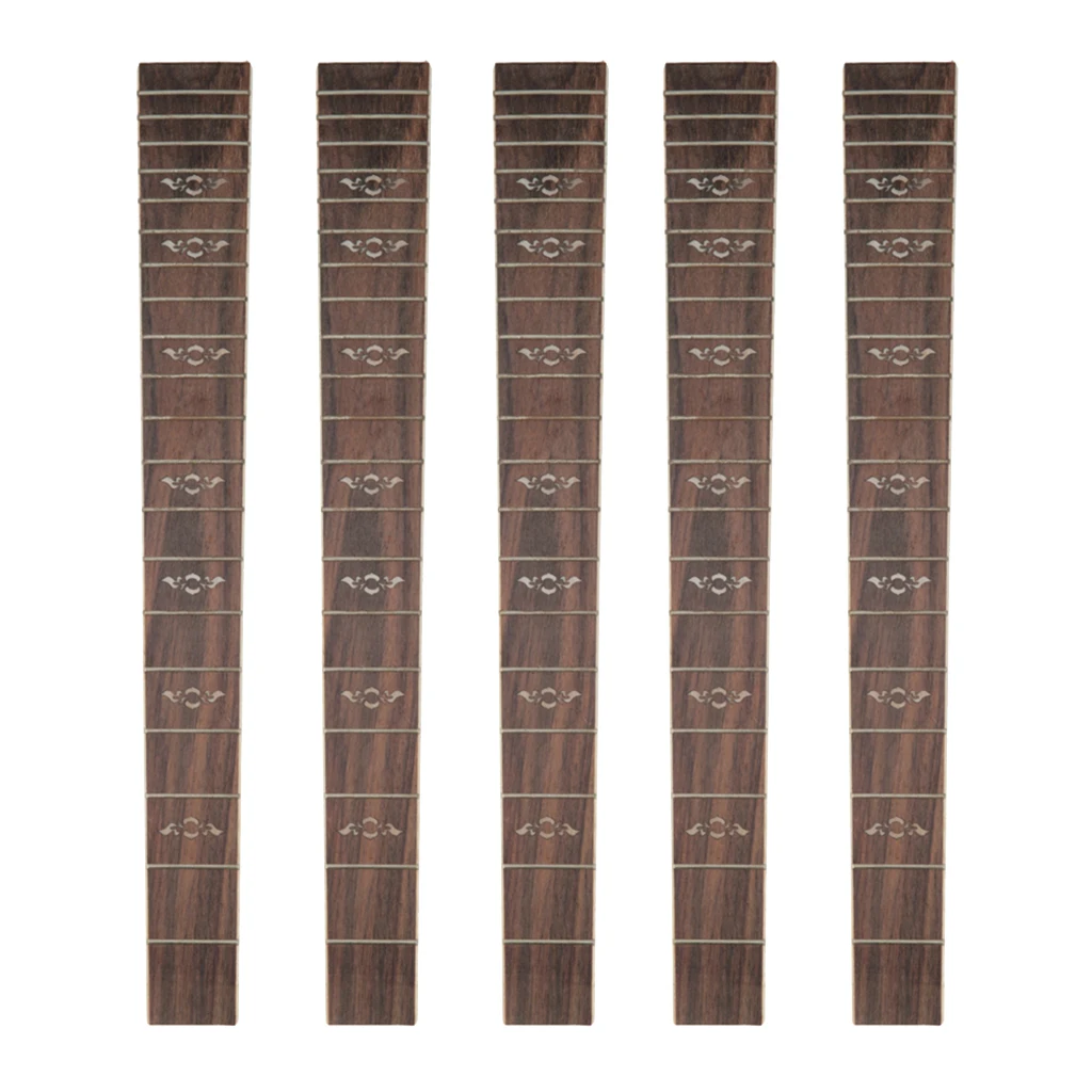 5 Pieces 41'' Acoustic Guitar Fretboard 20 Frets Dot Inlay Musical Instrument Accessories, Brown