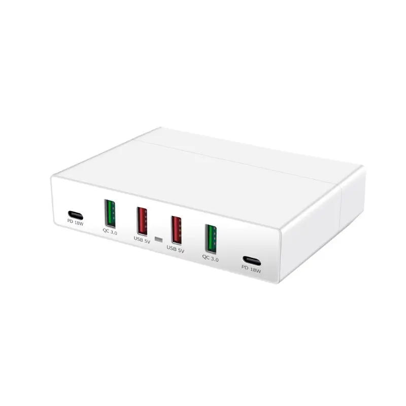 72 Вт QC3.0 Quick Charge 3,0 4x USB Dual USB C type-C PD быстрая зарядная станция Hub H37E