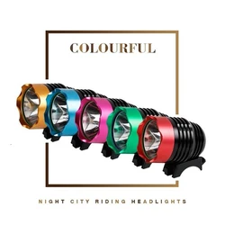 DC USB Charging Port Bike Front Light Head T6 Led Spotlight Mountain Bicycle Lamp Handlebar Headlight Cycle Riding Accessories