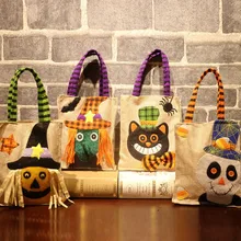 Креативная сумка для покупок Хэллоуин Мешковина упаковка подарочный пакет Тыква Ведьма яблоко мультфильм конфеты мешок орнамент хозяйственная сумка