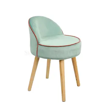 

Modern Minimalist Makeup Chair Nail Chair Nordic Solid Wood Back Dressing Stool Bedroom Living Room Sofa Chair Dining Chair