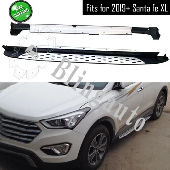 

Side step fits for Hyundai Santa Fe XL 2019 2020 running board nerf bar 2Pcs left right Aluminium side step side pedal stairs