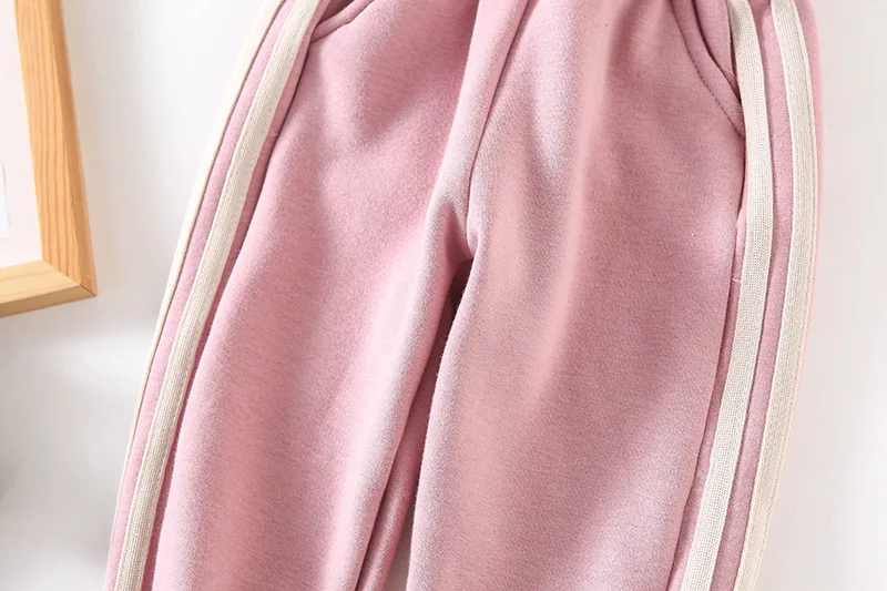 A mu hou/ г., осенние и зимние повседневные свободные штаны с боковой кромкой, новые стильные бархатные спортивные штаны для малышей