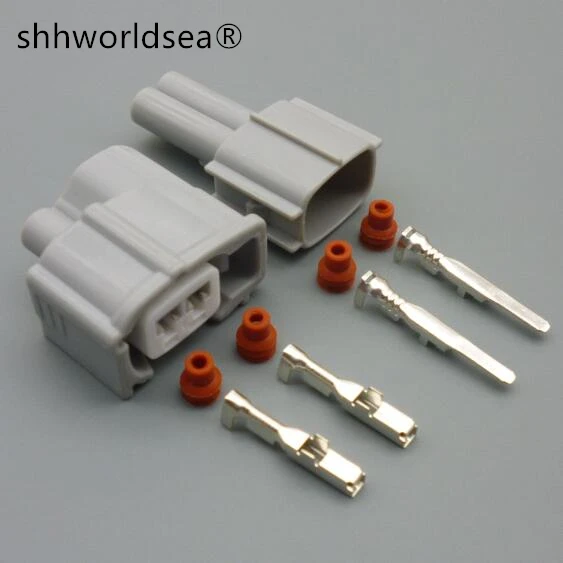 shhworldsea 2 Pin 2.2mm Fuel Injector Plug Auto Female Male Wire Connector For Toyota Honda Corolla 6189-0611 90980-11875 | Автомобили и