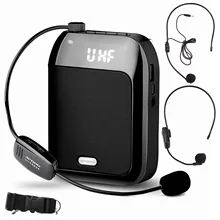 Gosear Voice Amplifier 15W Multifunctional Portable Bluetooth-compatible Voice Speaker with Wireless Microphone for Teachers spe