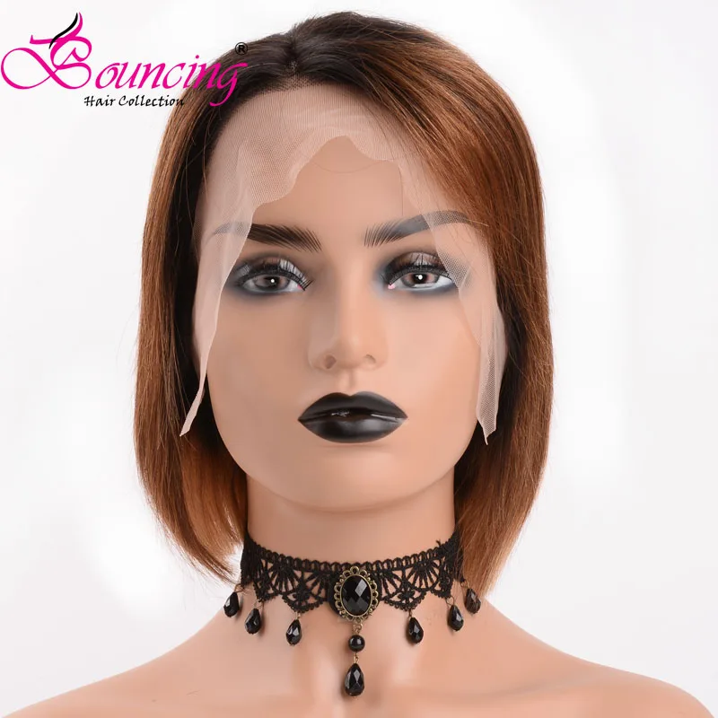 

Bouncing Hair 100% Human Remy Hair Short Cut Wigs Pixie Cut 1B/30 Lace Front Wigs Brazilian Hair for black woman free shipping